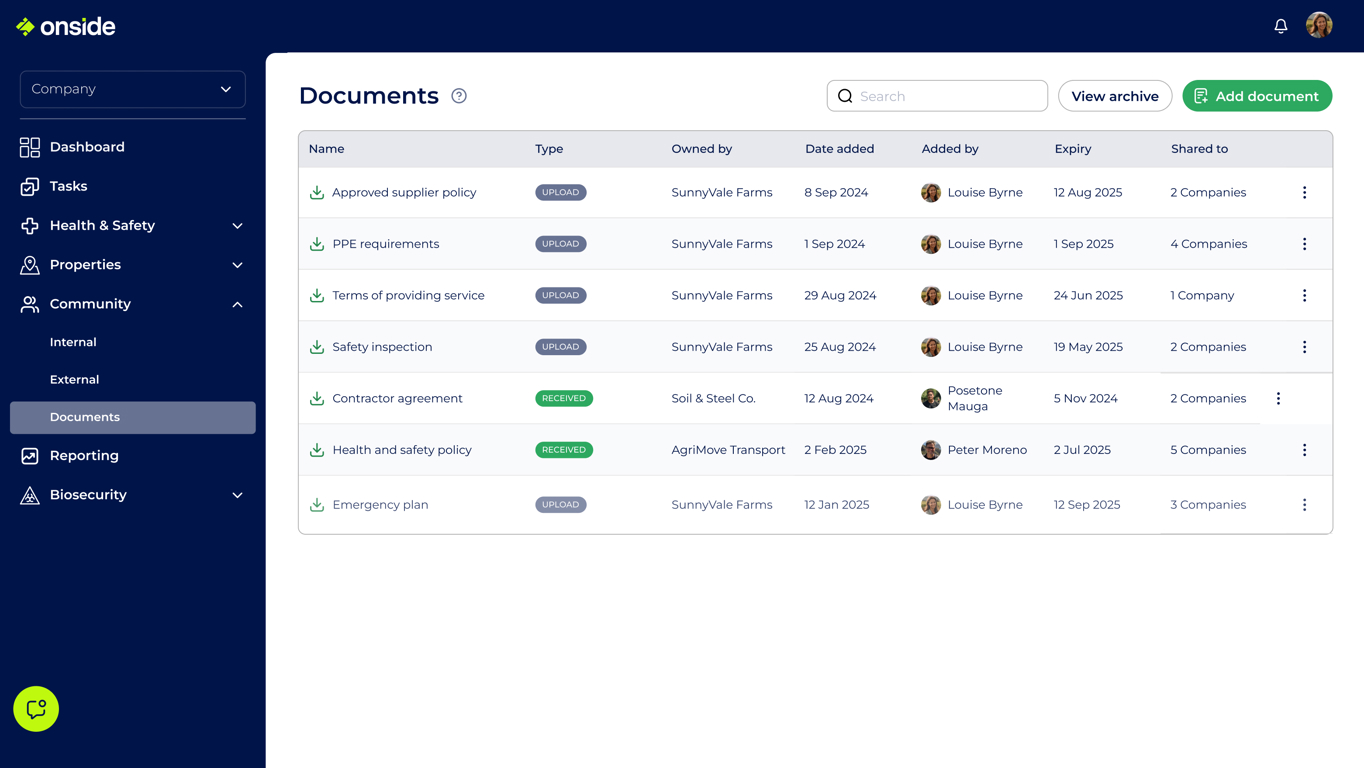 Contractor Management Second Screen