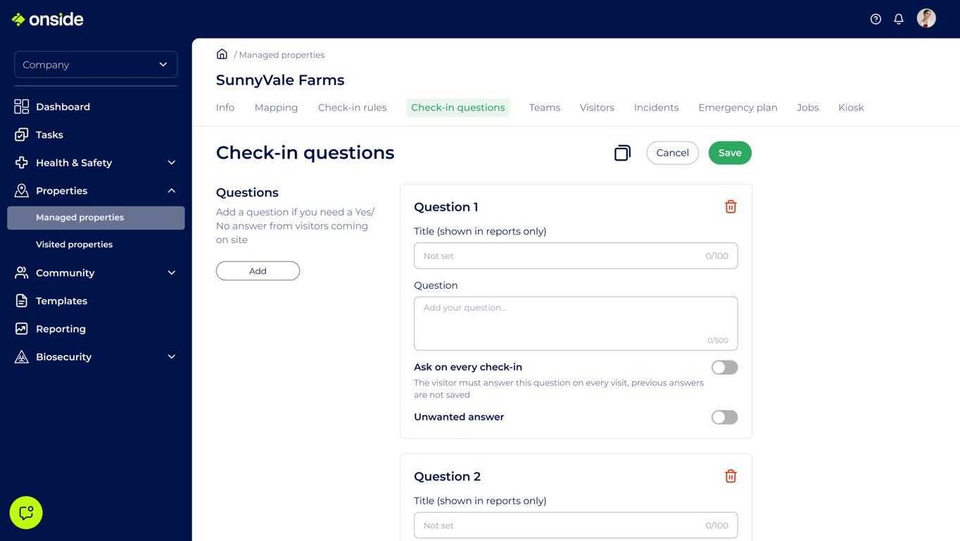 Biosecurity First Screen Web Portal